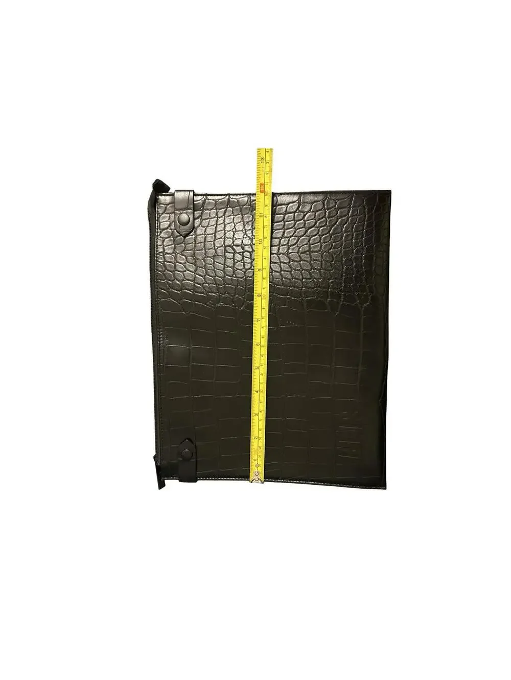 BEIS‎ Black Croc Embossed Zip Pouch Clutch Organizer Bag